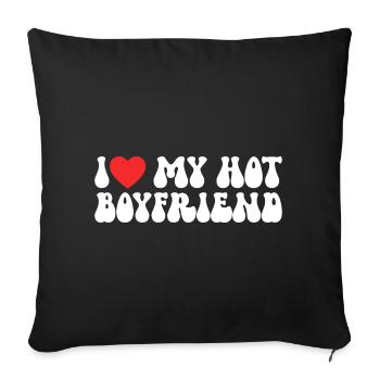 J’adore mon ami chaud - Housse de coussin décorative 45 x 45 cm - noir - Devant