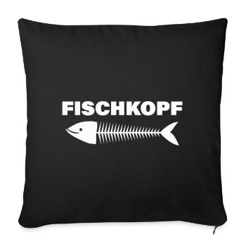TÊTE DE POISSON - Housse de coussin décorative 45 x 45 cm - noir - Devant