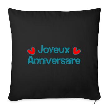 JOYEUX ANNIVERSAIRE - Housse de coussin décorative 45 x 45 cm - noir - Devant