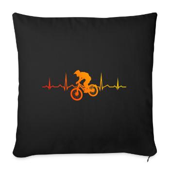 Cyclistes VTT Cyclisme Femmes Hommes Vététistes - Housse de coussin décorative 45 x 45 cm - noir - Devant
