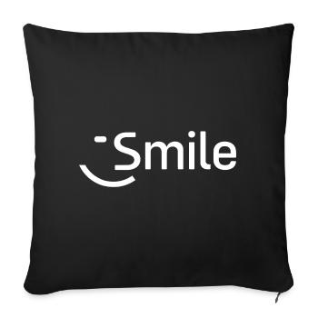 Smile - Sofa pillowcase 17,3'' x 17,3'' (45 x 45 cm) - black - Front