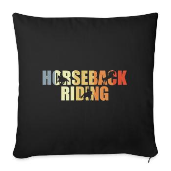 Équitation vintage - Housse de coussin décorative 45 x 45 cm - noir - Devant