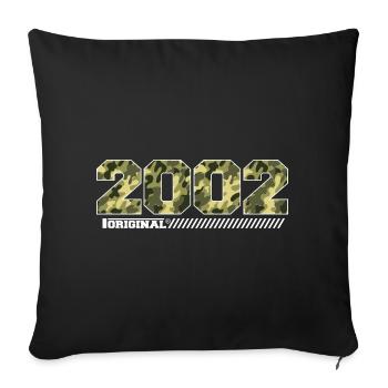 2002 Cadeau Anniversaire Vintage 2002 Armée - Housse de coussin décorative 45 x 45 cm - noir - Devant