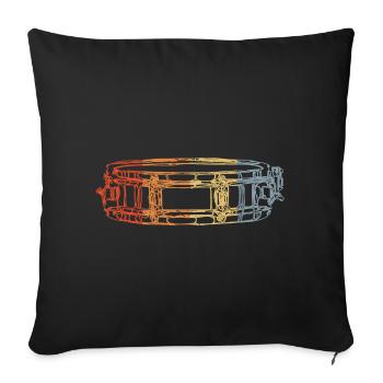 Tambour de marche - Housse de coussin décorative 45 x 45 cm - noir - Devant