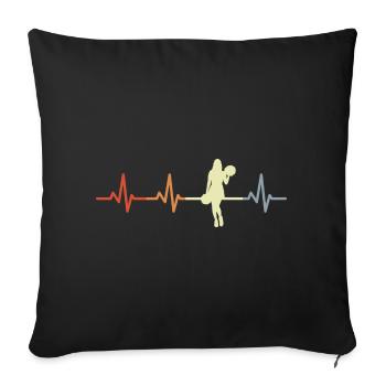 Cardiogramme de pom-pom girl - Housse de coussin décorative 45 x 45 cm - noir - Devant