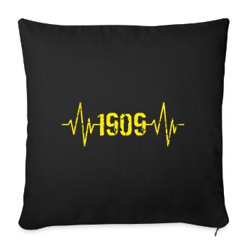 Dortmund Herzschlag - Sofakissenbezug 45 x 45 cm - Schwarz - Vorne