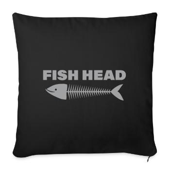 FISH HEAD - Sofa pillowcase 17,3'' x 17,3'' (45 x 45 cm) - black - Front