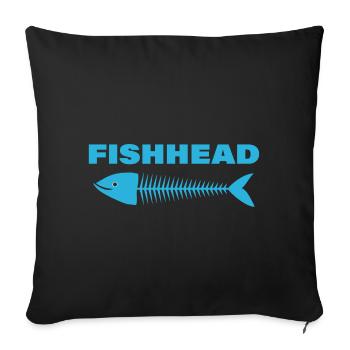 FISHHEAD - Sofa pillowcase 17,3'' x 17,3'' (45 x 45 cm) - black - Front