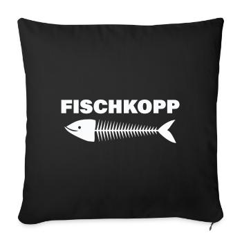 FISCHKOPP - Housse de coussin décorative 45 x 45 cm - noir - Devant