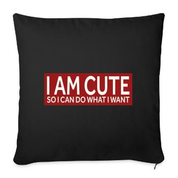 JE SUIS MIGNON - DONC JE PEUX FAIRE CE QUE JE VEUX - Housse de coussin décorative 45 x 45 cm - noir - Devant