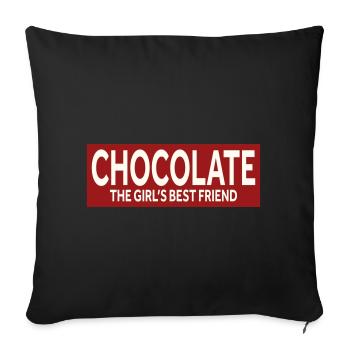 CHOCOLATE - THE GIRL'S BEST FRIEND - Sofa pillowcase 17,3'' x 17,3'' (45 x 45 cm) - black - Front