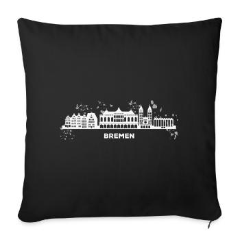 Bremen Skyline Colorful Cityscape Bremen - Sofa pillowcase 17,3'' x 17,3'' (45 x 45 cm) - black - Front