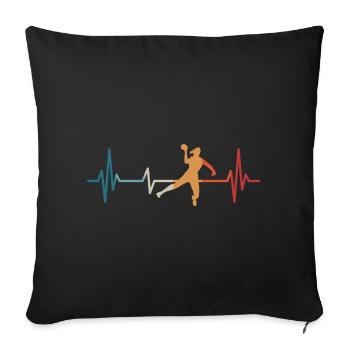 Handball Player Heartbeat Handball Training - Sofa pillowcase 17,3'' x 17,3'' (45 x 45 cm) - black - Front