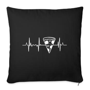 Pizza Heartbeat - Sofa pillowcase 17,3'' x 17,3'' (45 x 45 cm) - black - Front