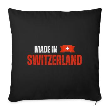 Made in Switzerland, fierté suisse - Housse de coussin décorative 45 x 45 cm - noir - Devant