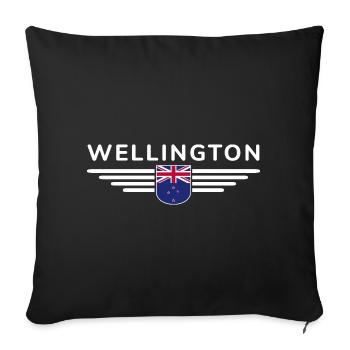J’aime la Nouvelle-Zélande, T-shirt design de style élégance - Housse de coussin décorative 45 x 45 cm - noir - Devant