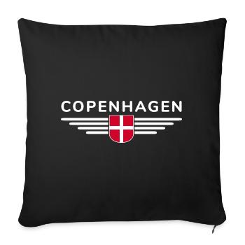 Copenhagen T-Shirt for Fans and Travelers - Sofa pillowcase 17,3'' x 17,3'' (45 x 45 cm) - black - Front