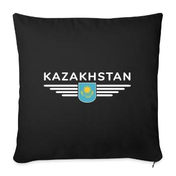 Kazakhstan Design – Steppe and Tradition - Sofa pillowcase 17,3'' x 17,3'' (45 x 45 cm) - black - Front