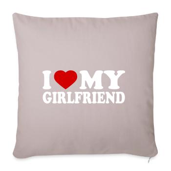 I love my girlfriend - Housse de coussin décorative 45 x 45 cm - taupe clair - Devant