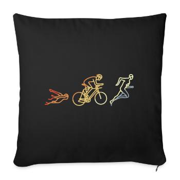 Triathlete Vintage Style - Sofa pillowcase 17,3'' x 17,3'' (45 x 45 cm) - black - Front