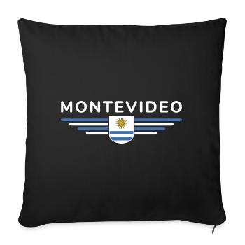 Montevideo Design – For Fans & Travelers - Sofa pillowcase 17,3'' x 17,3'' (45 x 45 cm) - black - Front