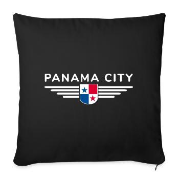 Conception de t-shirt Panama City - Housse de coussin décorative 45 x 45 cm - noir - Devant