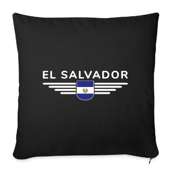 El Salvador T-Shirt Design - Housse de coussin décorative 45 x 45 cm - noir - Devant