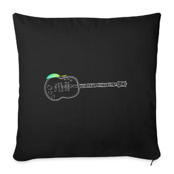 White Guitar Outline with Heart Motif - Sofa pillowcase 17,3'' x 17,3'' (45 x 45 cm) - black - Front