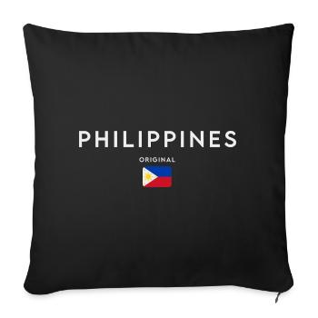 Philippine flag, Philippine pride - Sofa pillowcase 17,3'' x 17,3'' (45 x 45 cm) - black - Front