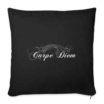 Carpe Diem embellished white - Sofa pillowcase 17,3'' x 17,3'' (45 x 45 cm) - black - Front