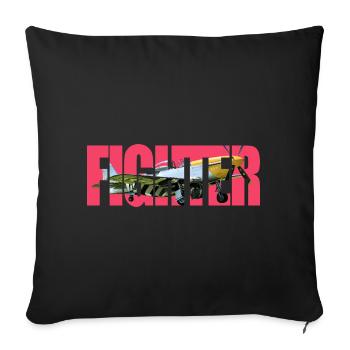 Chasseur P-51 - Housse de coussin décorative 45 x 45 cm - noir - Devant
