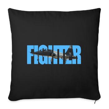 Chasseur T-38 Talon - Housse de coussin décorative 45 x 45 cm - noir - Devant