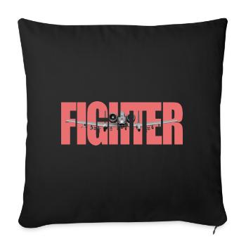Fighter A-10 Thunderbolt II - Sofa pillowcase 17,3'' x 17,3'' (45 x 45 cm) - black - Front