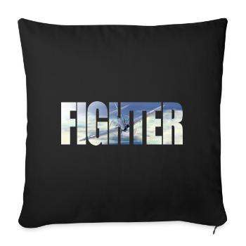 Chasseur Spitfire - Housse de coussin décorative 45 x 45 cm - noir - Devant