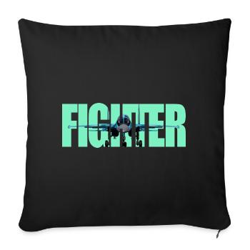 Chasseur Su-34 - Housse de coussin décorative 45 x 45 cm - noir - Devant