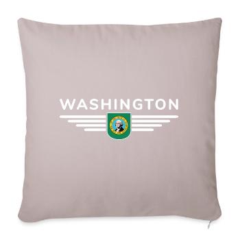 Washington Fan Shirt – Hauptstadt-Stil - Sofakissenbezug 45 x 45 cm - helles Taupe - Vorne
