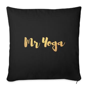 Mr. Yoga Partner Look Or Exclusif Couple Homme Homme - Housse de coussin décorative 45 x 45 cm - noir - Devant