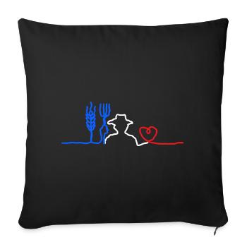 Peasant's 🇫🇷 Heart - Sofa pillowcase 17,3'' x 17,3'' (45 x 45 cm) - black - Front