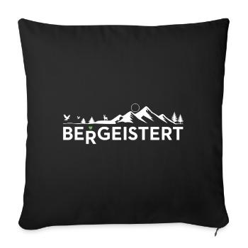 Bergeistert Mountains Hiking Nature Environment - Sofa pillowcase 17,3'' x 17,3'' (45 x 45 cm) - black - Front