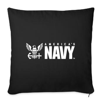 US Navy Emblem - Sofakissenbezug 45 x 45 cm - Schwarz - Vorne