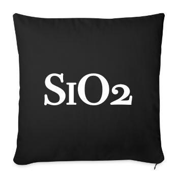 SiO2 - Quartz Chemical Formula Silicon Dioxide - Sofa pillowcase 17,3'' x 17,3'' (45 x 45 cm) - black - Front