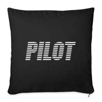pilot - Sofa pillowcase 17,3'' x 17,3'' (45 x 45 cm) - black - Front