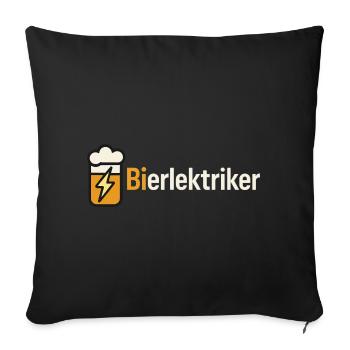 Bierblitz Illustration: Wolke & Blitze - Sofakissenbezug 45 x 45 cm - Schwarz - Vorne