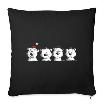 Joyeux Noël de l’équipe des ours polaires - Housse de coussin décorative 45 x 45 cm - noir - Devant