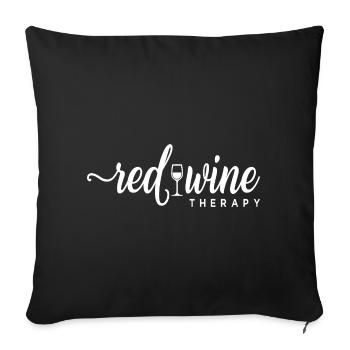 Thérapie par vin rouge Vin Relaxation - Housse de coussin décorative 45 x 45 cm - noir - Devant