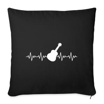 Guitar, rock music, ECG, heartbeat - Sofa pillowcase 17,3'' x 17,3'' (45 x 45 cm) - black - Front