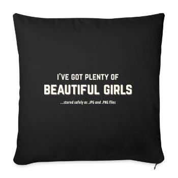 Beautiful Girls stockées sous forme de JPG et PNG - Housse de coussin décorative 45 x 45 cm - noir - Devant