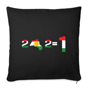 Kurdistan 2+2= 1 - Sofa pillowcase 17,3'' x 17,3'' (45 x 45 cm) - black - Front