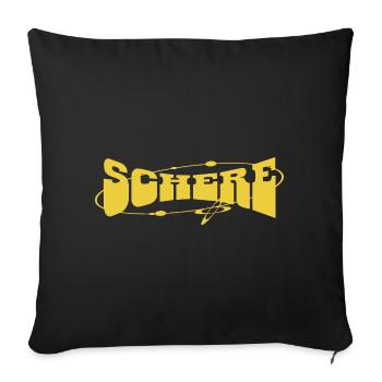 Graffiti de rue en ciseaux jaune - Housse de coussin décorative 45 x 45 cm - noir - Devant
