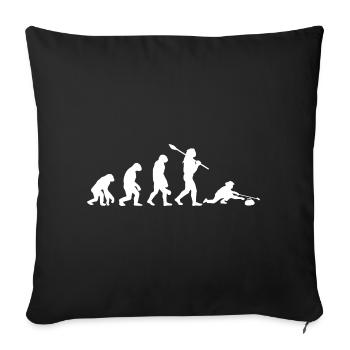 Entwicklung des Curling-Witzes und Wintersportkunst - Sofakissenbezug 45 x 45 cm - Schwarz - Vorne